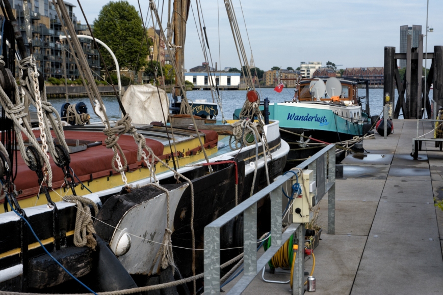 Wanderlust amongst the old boats at Hermitage Community Moorings